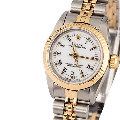 rolex ladies oyster perpetual 2-tone watch 67193